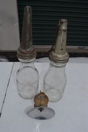 Old Oil Bottles, Old Car Lantern