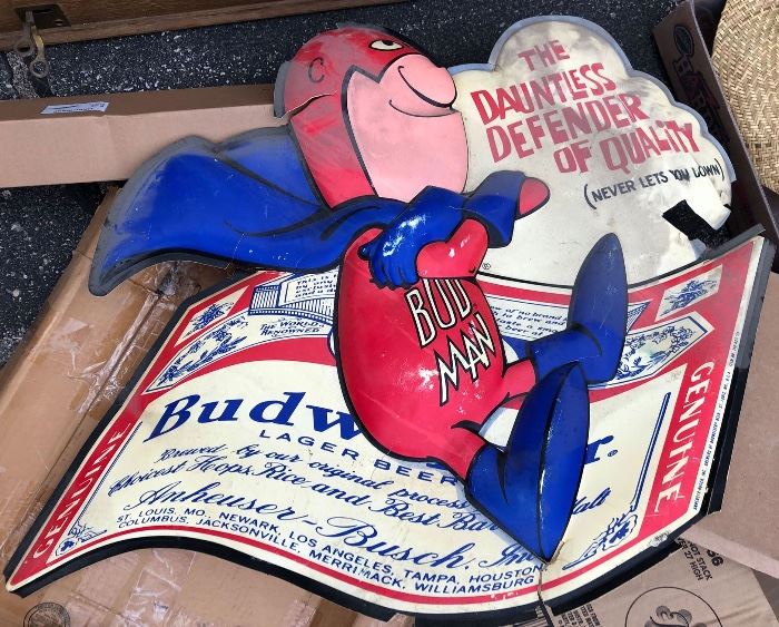 Vintage Bud Man beer sign