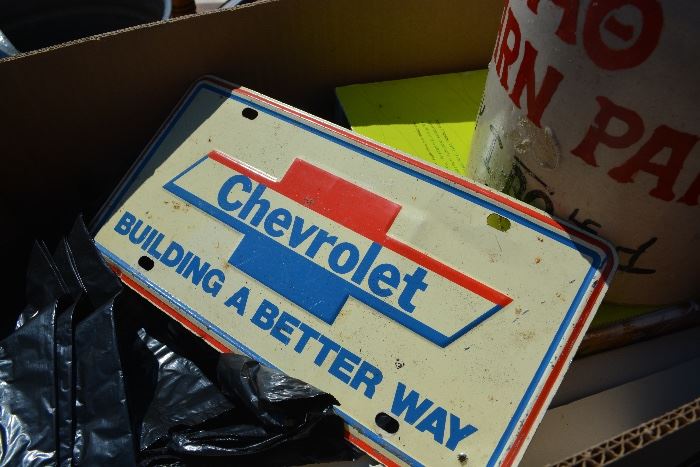 Old Chevy license plate, vintage 