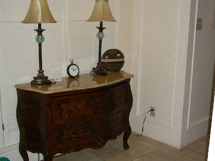 Marble top commode.