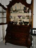 Secretary bookcase, decorative accessories.