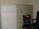 Lateral filing cabinets, desk chairs