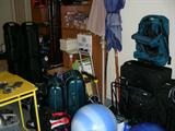 Garage miscellany, luggage, patio umbrellas, more
