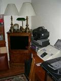 Lamps, more electronics, record cabinet