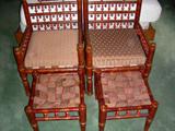 Indian chairs and footstools. Matching loveseat.