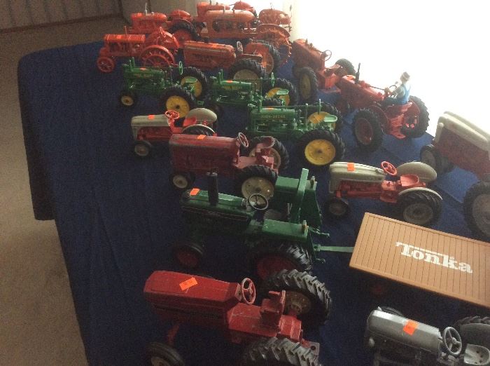 Great collection of toy metal tractors