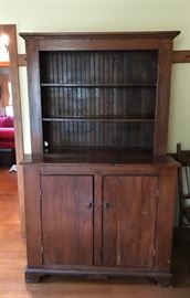 Antique Pine Stepback Cupboard