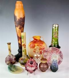 Wonderful assortment of French Cameo Art Glass