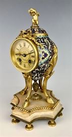 Tiffany & Co. Champleve Enamel & Bronze Clock    