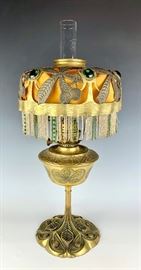 French Art Nouveau Lamp Sgd Leleu C. 1900         