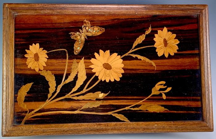 Signed Galle Marquetry "Butterfly" Chest          