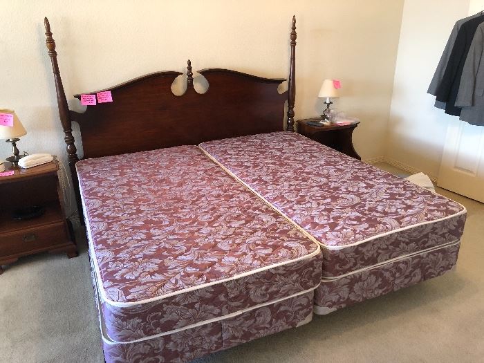 King Size headboard and 2 twin mattress sets