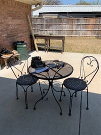 Wrought iron bistro set