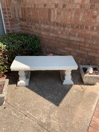 2 concrete benches