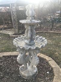 seahorse bird bath
