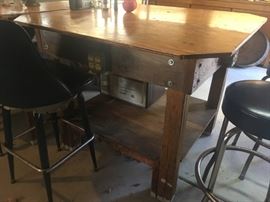 hand made bench with electric