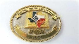 1 of many vintage belt buckles including many Masonic items