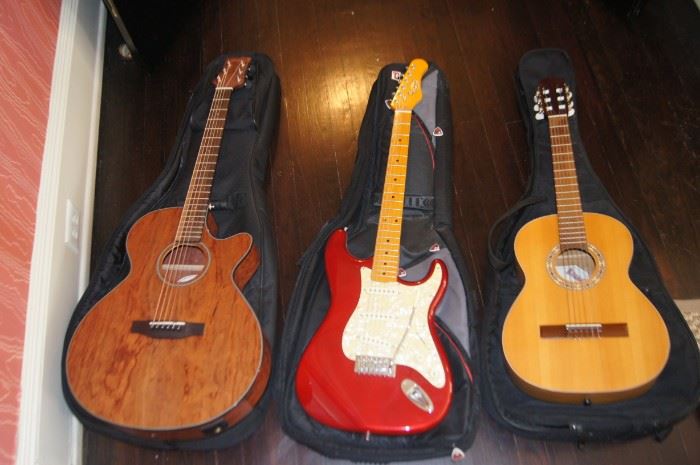 Mitchell, Stagg and Strunal guitars