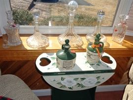 Crystal Decanters - Small Drop Side table