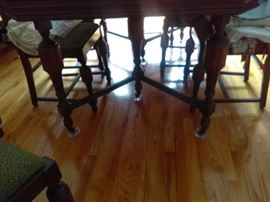 Antique dining table and chairs
