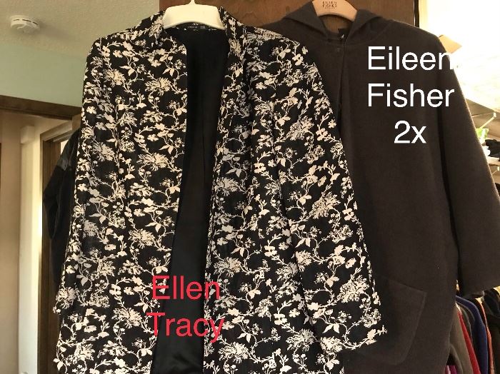 Wonderful selection of ladies clothing including several items by Eileen Fisher. Sizes 1x-2x.
