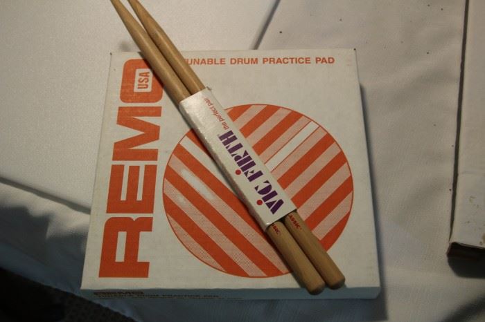 Drum Sticks and Practice Pad