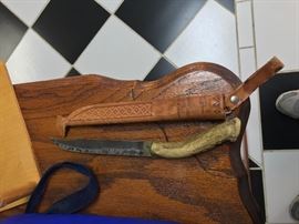 Handmade horn handle knife