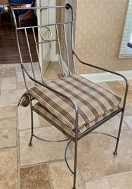 22. Metal Dining Chairs w/ Pads 2 Arm Chairs (18" x 27" x 40") 4 Side Chairs (20" x 21" x 34")