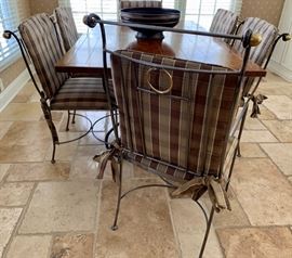 22. Metal Dining Chairs w/ Pads 2 Arm Chairs (18" x 27" x 40") 4 Side Chairs (20" x 21" x 34")