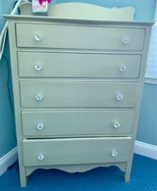 84. Celedon Highboy Chest w/ 5 Drawers (34" x 18" x 50")