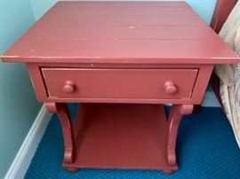 82. Distresses Painted One Drawer Nightstand (25" x 23" x 27")