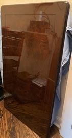 17. Bau Furniture Dining Table w/ Gloss Finish and Carved Cabirole Legs (50" x 98" w/ 2-29" End Leaves) 2 Arm Chairs (25" x 24" x 45") 6 Side Chairs (21" x 20" x 45")