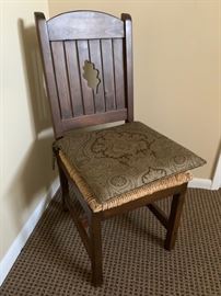 99. Farm Table (40" x 68")                                                                    94. 6 Pine Chairs w/ Rush Seat (18" x 21" x 40)