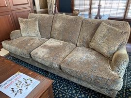 5. Lee Industries 3 Cushion Taupe Chenille Sofa (84" x 44" x 32")