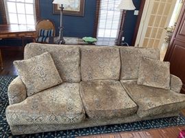 5. Lee Industries 3 Cushion Taupe Chenille Sofa (84" x 44" x 32")