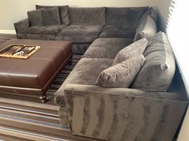 74. Crate & Barrel Brown 3 pc Sectional Chaises (77" x 47" x 36") Corner (47" x 47" x 36")                                                  73. Crate & Barrel Brown Oversized Chair (49" x 48" x 36")