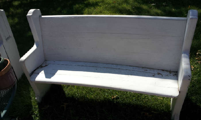 SOLD- Weathered Actual Church Pew