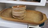 SOLD- Wooden Bowls and Platter / Serving Dish