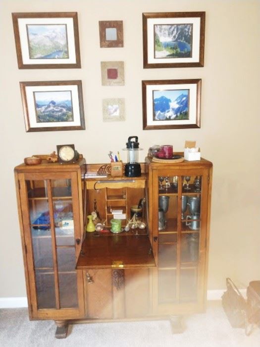 Living Room: Oak Drop front Desk 