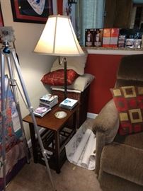 TV Room: Tripod, Lamp, Side Table
