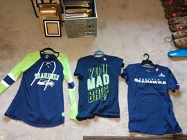 1st Bedroom Right: Seahawks, shirts, Jackets,  Mariners Sweatshirt w/Hood
