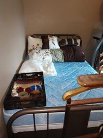 2nd Bedroom Right: Full Size Bed w/Vintage Frame-, Pillows, Bed Cover, Belts & Other Stuff
