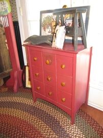 Cute lil red cabinet three drawer