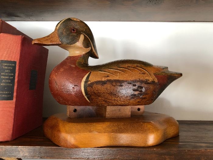 Signed Wood Duck Decoy by Noted Artist R D Lewis
