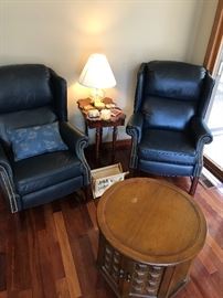 Navy blue leather recliner chairs