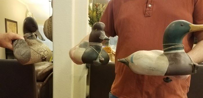 Hand carved and signed duck decoys. Big Sky Carvers