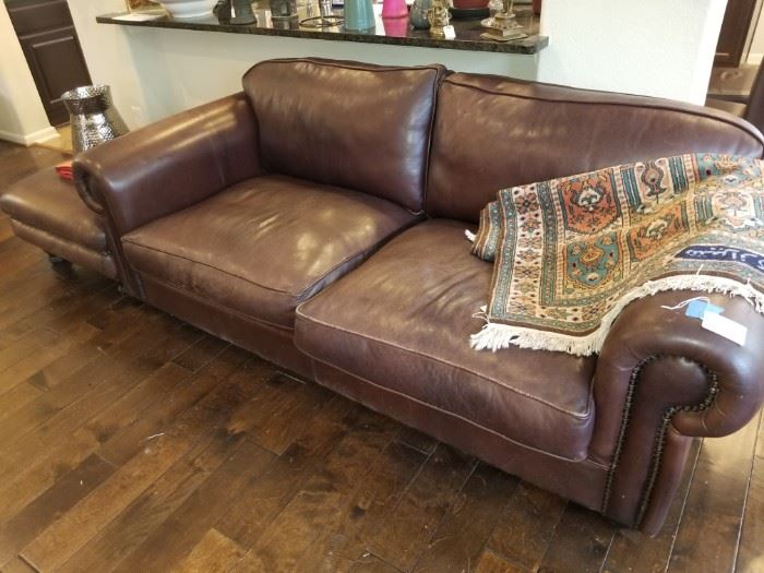 South African Kudu leather sofa and ottoman