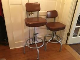 2 Vintage Cole Steel Drafting Stools