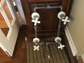 Vintage Bath/Shower Fixture with porcelain handles.