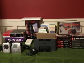 Misc electronics, some LP’s, travel maps, vhs tapes